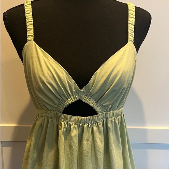 La Hearts Cotton Light Green Mini Dress - Picture 3 of 6